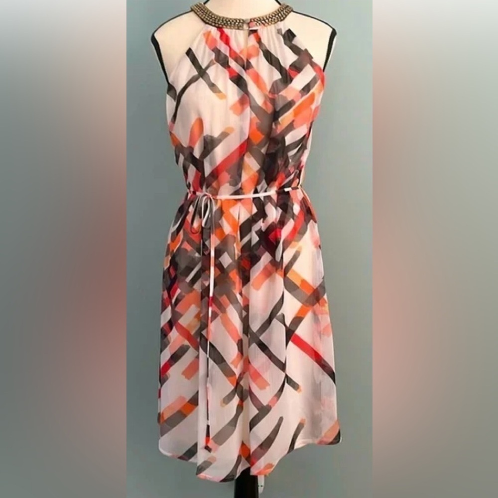 Vince Camuto Float Dress with Beaded Collar